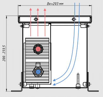 Встроенный конвектор водяного отопления